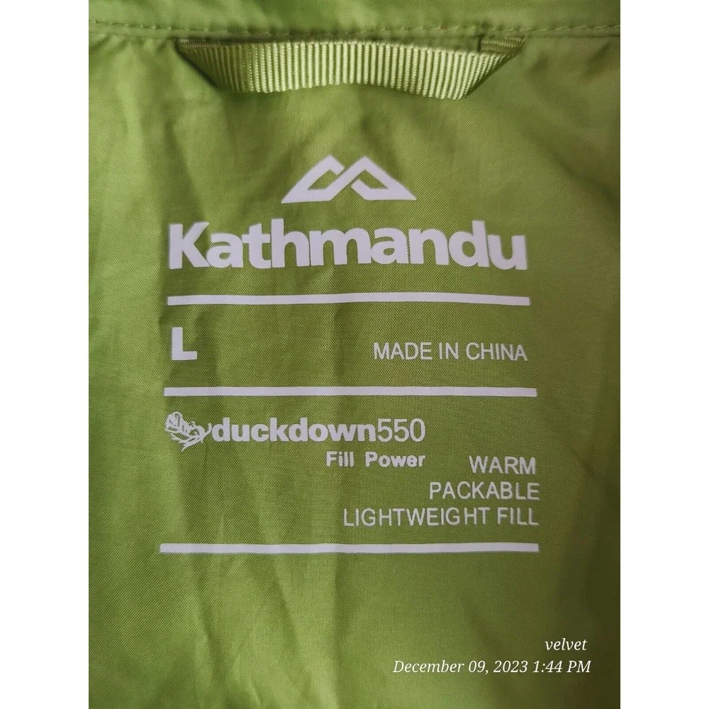 Kathmandu Youth Large Duckdown Vest‎ Red Green Warm Lightweight READ